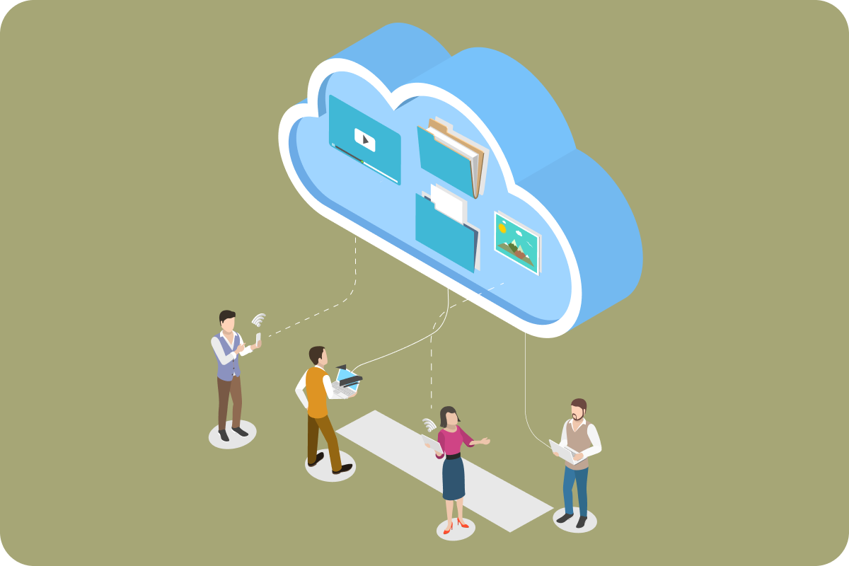 Ilustración sobre servicio cloud